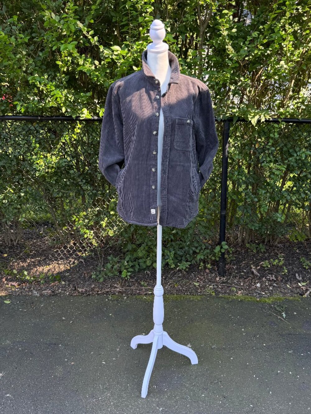 Marine Layer "Max" Broken In Cord Overshirt/Shacket in "Faded Black" Size S